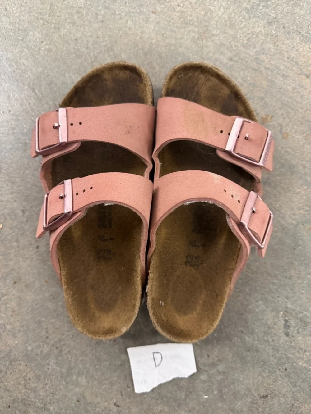 Kids Double-Buckle Slide Sandals in Dusty Pink